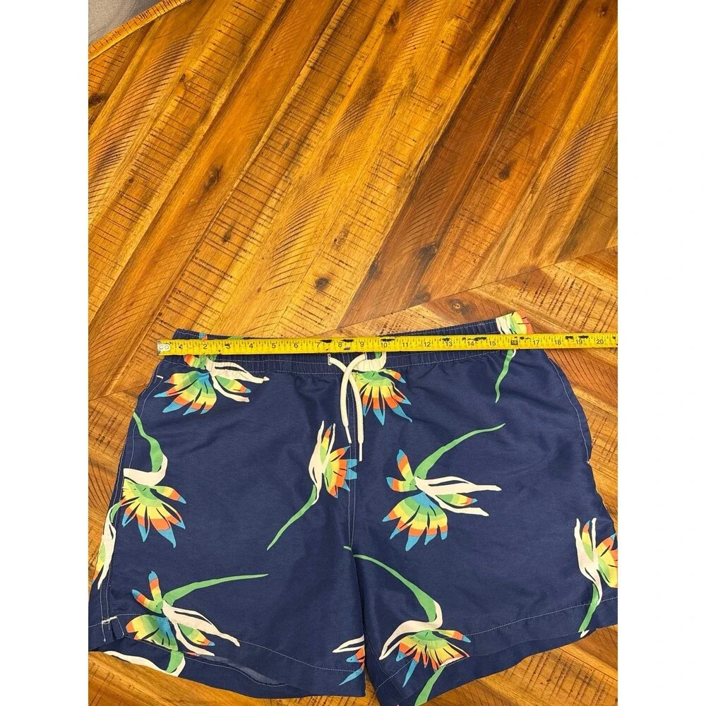 Chubbies Swim Trunks Mens XL Tagged L Navy Bird of Paradise 5” Inseam USA